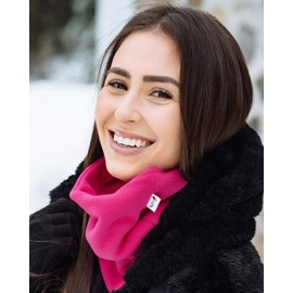 Lupa Handmade Unisex Double-Layer Micro Fleece Neck Warmer - Neck Gaiters for Men - Winter Neck Warmer for Women (Bright Pink)
