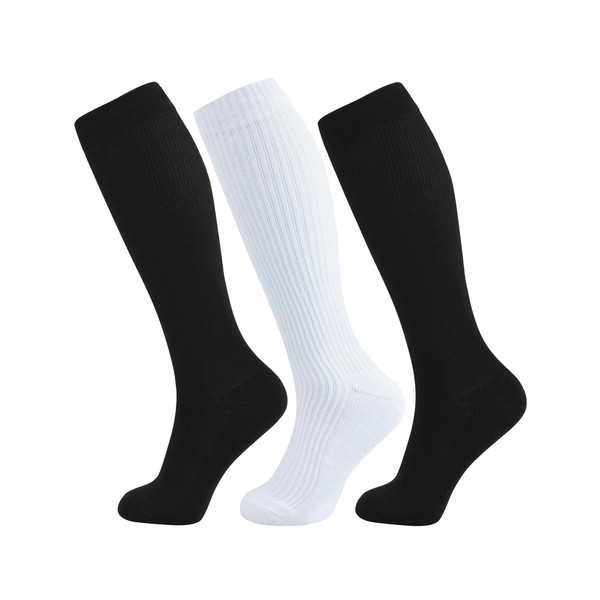 +MD 3 Pairs Compression Socks for Women & Men 15-20mmHg