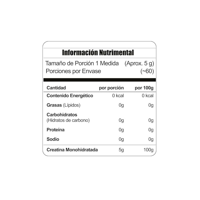 Meta Nutrition, Creatina Monohidratada Alemana Creapure®, 300g, 60 servicios.
