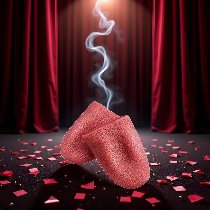 2Pcs Realistic Fake Tongue Magic Trick Props, Halloween Magician Fashion