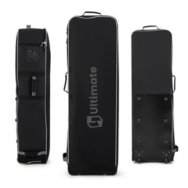 Tangkula Golf Travel Bag with Wheels, Heavy Duty 900D Oxford Fabric with Name Card Holder, 2-Way Zipper & Lock, Portable Foldable Soft-Sided Golf Club Travel Cover with Carrying Handles (Black)