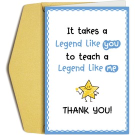 Oamiolek Funny Thank You Teacher Card for Him Her, Humor Teacher Appreciation Cards from Students, It Takes A Legend Like You to Teach A Legend Like Me