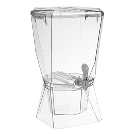 CreativeWare Crown Beverage Dispenser with Base and Name Clip, 3.5 gallon, Clear