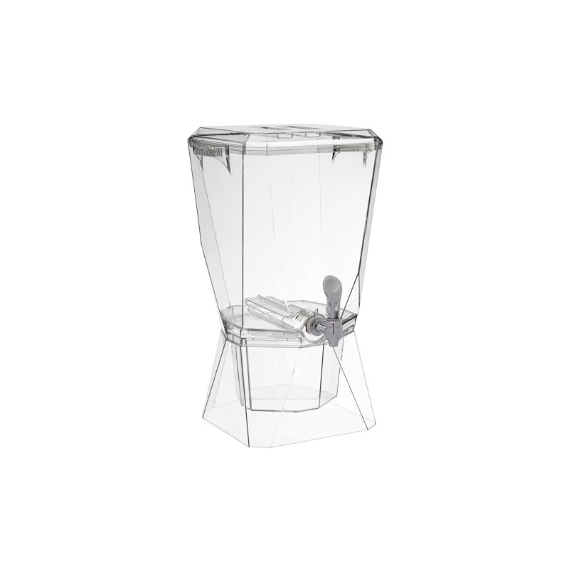 CreativeWare Crown Beverage Dispenser with Base and Name Clip, 3.5
