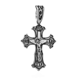NKlaus 15452 Necklace Pendant 925 Silver Crucifix 28 x 22 mm Divine Elegance in Detail, Silver