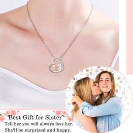 JOPLY Sister Gifts from Sister,Sister Necklaces Christmas Birthday Gifts for Sister,Big sister And Little Sister Gifts Silver Heart Necklace Friendship Gifts with Gift Box