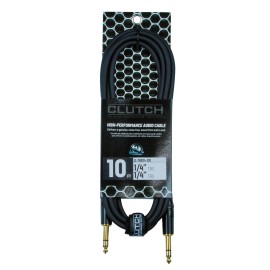 CL-TRS114-010 10ft Premium 1/4" Inch Stereo TRS Phono Cable Male to Male Black Gold Plated Ti