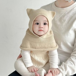 Children's Balaclava Hooded Scarf for Babies - All-in-One Hat & Scarf - Fall/Winter lf1870 - One Size (6 Months-2 Years, 45-48cm) Dark Gray 3ea