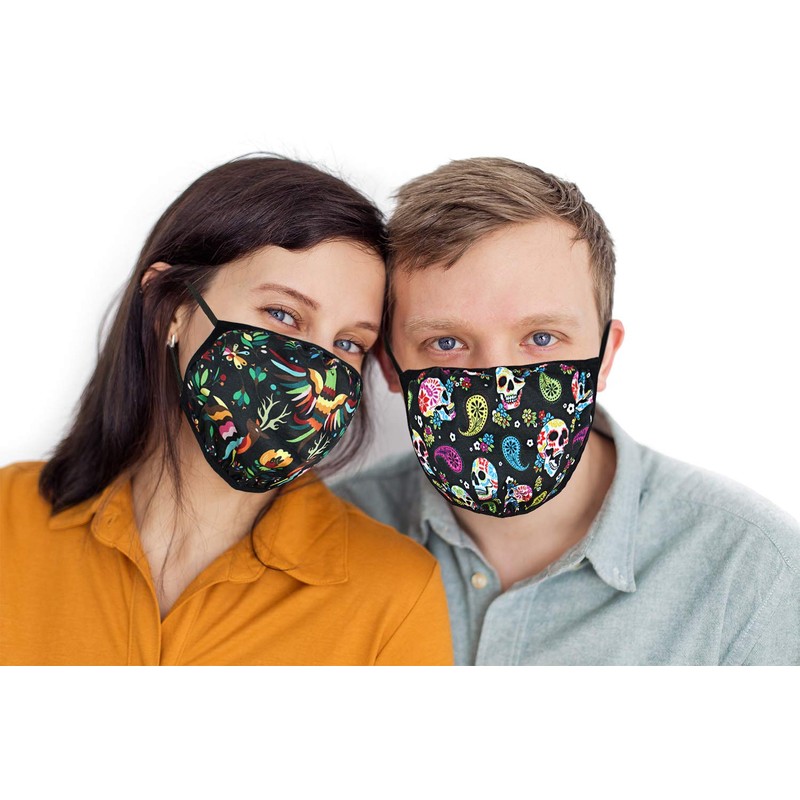 WIRESTER Unisex Cloth Face Mask with Adjustable Ear Loops, 2