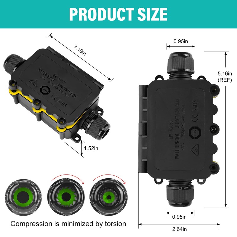 Junction Box IP68 Waterproof Junction Box Outdoor Waterproof Junction Box