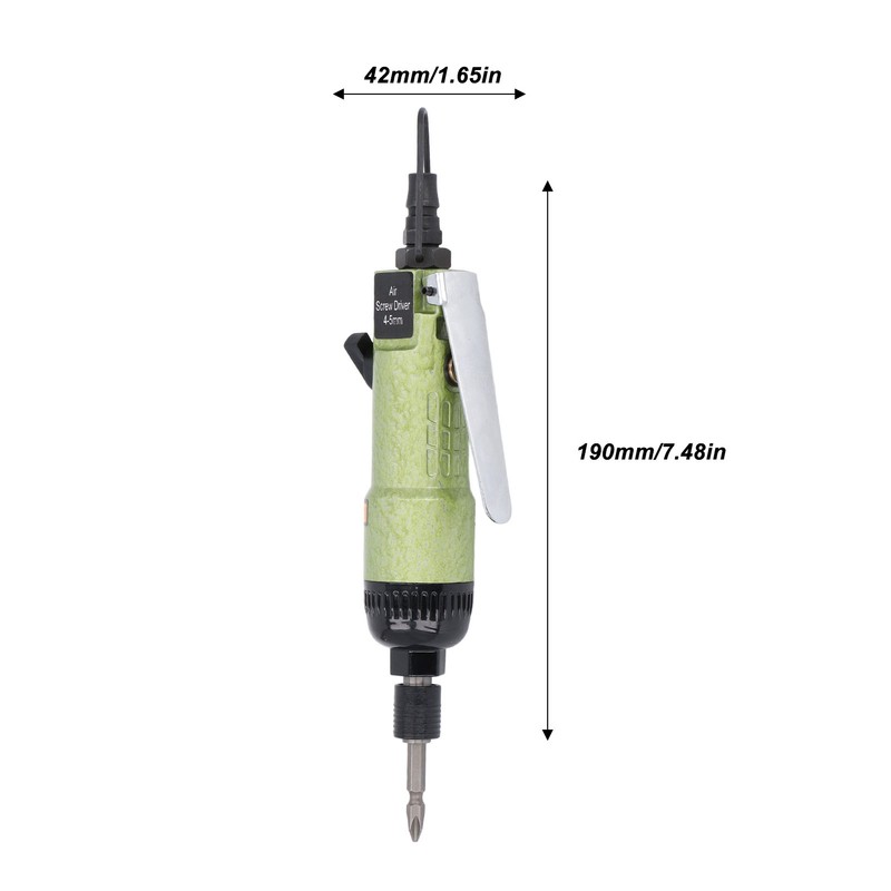 Pneumatic Screwdriver 8000RPM 1/4in 4‑5mm Capacity High Torsion Pneumatic Air