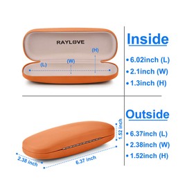 RayLove Unisex Hard Shell Eyeglasses Cases, Protective Case For Glasses(Orange)