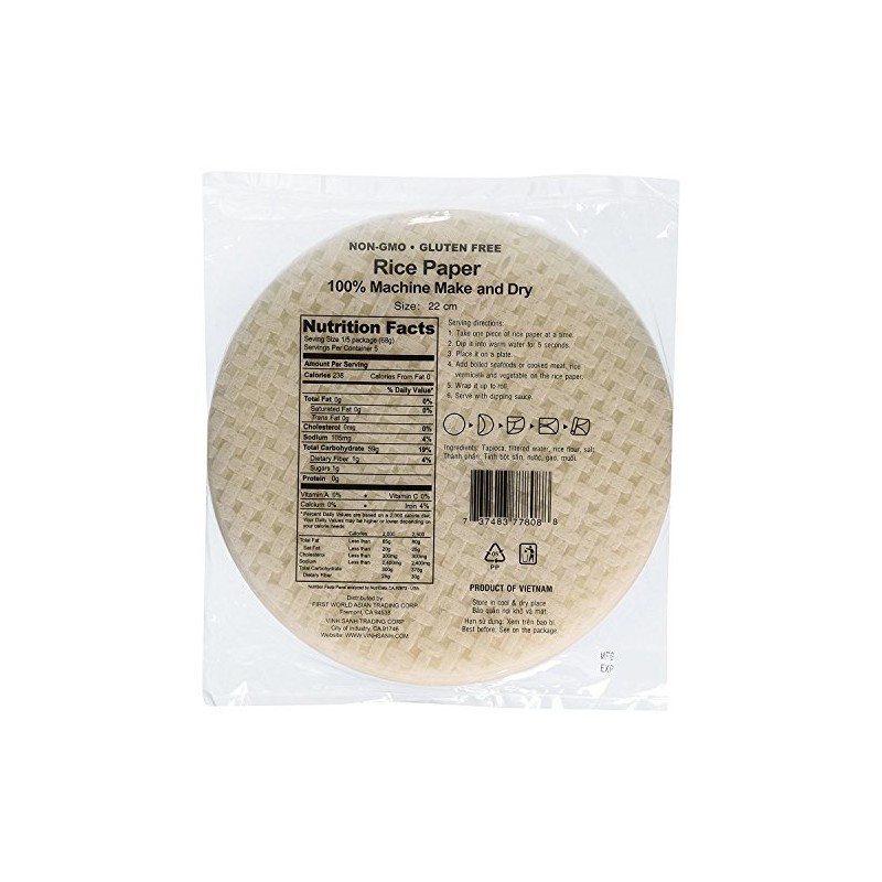 Three Ladies Spring Roll Rice Paper Wrappers (Round 22cm 3pks)