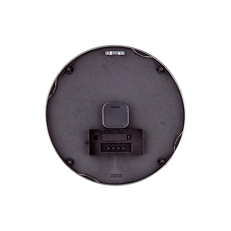 Bulova Manager Wall Clock C4810 | 14" Brushed Aluminum Industrial