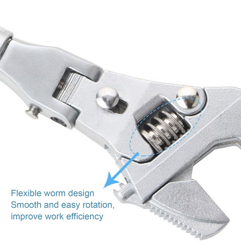 Flexhead Adjustable Wrench 10 to 12in Ratcheting Spanner with Retractable