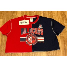 Zoozatz Arizona Wildcats Womens Crop Top T-Shirt Colorblock Size S - New w/ tags Zoozatz