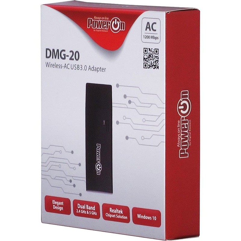 INTER-TECH DMG-20 WiFi Adap. USB-WLAN-Stick Fuer bis zu 1200Mbps.