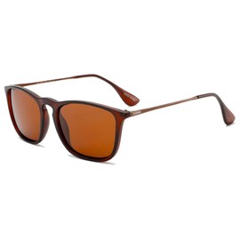 SOMOC Polarised Sunglasses Men/Women Sunglasses Unisex Retro Classic Vintage Polarised Glasses UV400 Protection Classic Sunglasses Square for Driving SP-6053, brown
