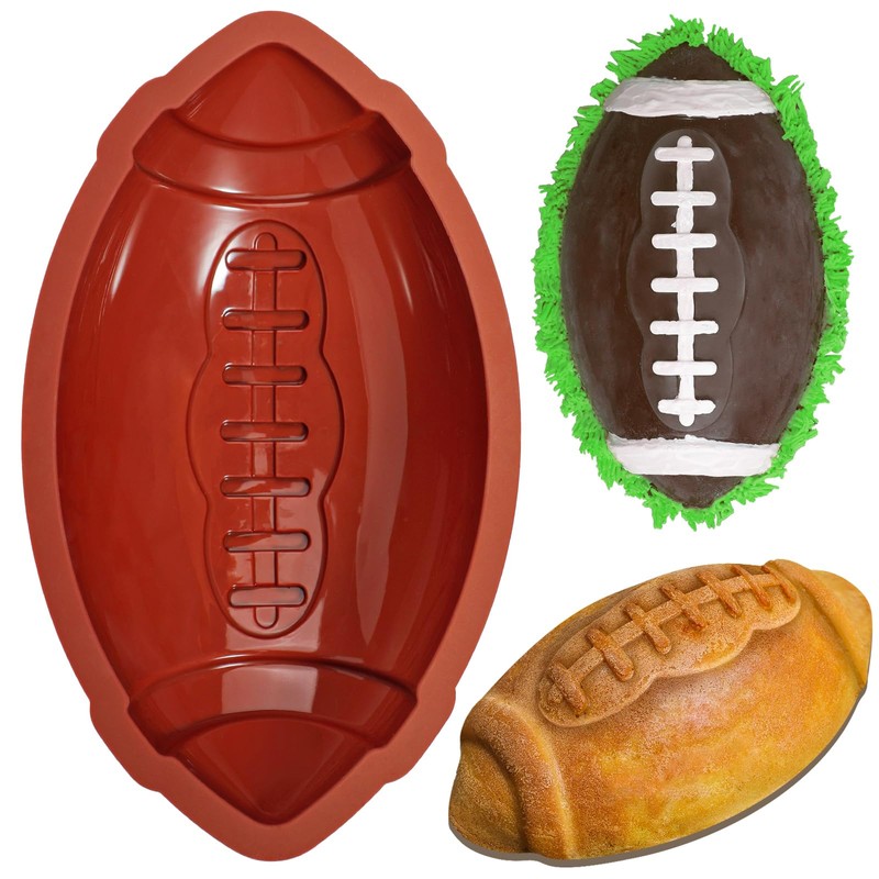 Webake Football Cake Pan 11 Inch Nonstick Football Shaped Silicone