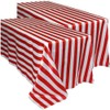 LIFKOME 2pcs Black/Red and White Striped Tablecloth Plastic Stripe Table