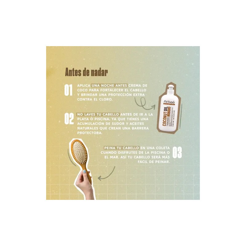 Crema Peinar Coconut Activee Cabello Quebradizo Libre De Sal