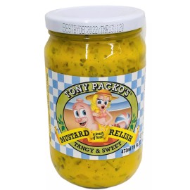 Tony Packo's Tangy & Sweet Mustard Relish A Touch of Heat 16 oz Packos