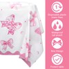 LSJDEER 4 Pack Bow Party Tablecloth - Pink Bow Table