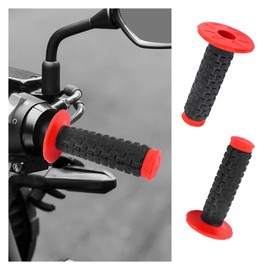 Dirt Bike Grips,7/8'' Motorcycle Grips,Non-Slip Motorcycle Parts Motorcycle Handlebar Grips,PU Pro Taper Pillow Top Grips Dirtbike Accessory Parts for Handle Bar Grips (Red)