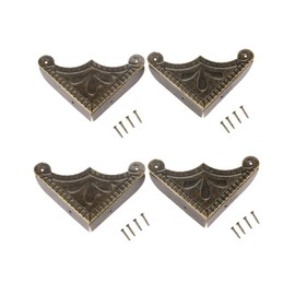 コーナー アンティーク ボックスコーナー 金物 三辺 黒 ボックスの足 プロテクター 木箱装飾 パーツ材料 DIY 手芸 手作り 装飾 ネジ付き 4個入り