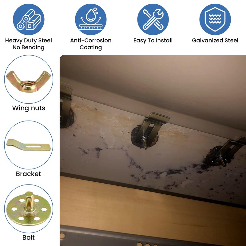 DALQUIS 8 Pcs Undermount Sink Clips, Sink Brackets for Kitchen,