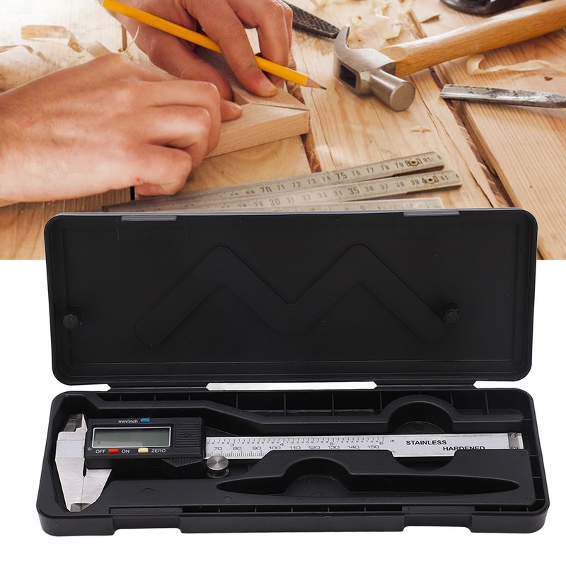 Digital Display Caliper Stainless Steel LCD Electronic Measuring Ruler with