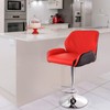 Elama 2 Piece Adjustable Faux Leather Bar Stool in Red