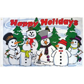 Vista Flags 3x5 Snowmen Happy Holidays Flag Christmas Holiday Decoration Banner Party