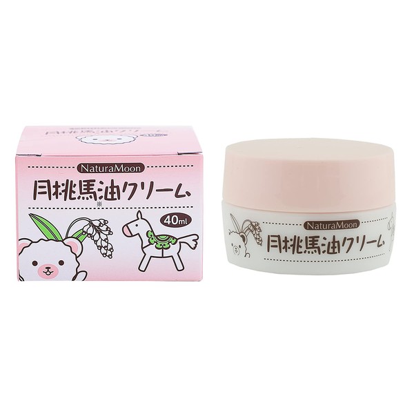 NaturaMoon Moon Peach Oil Cream, 1.4 fl oz (40 ml), Horse Oil, Bayu Moisturizing Cream, Body Cream, Made in Japan