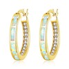 CiNily Hoop Earrings for Women Hypoallergenic Yellow Gold Plated White
