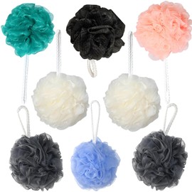 8 PCS Shower Puff Set, Shower Scrunchie Set, Bath Scrunchies Set (30g) for Scrubbing & Exfoliating Multicolor Shower Sponge Comfortable Body Puff Soft Body Loofah Sponge for Men Women & Babies