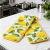 Double Oven Gloves Heat Resistant Yellow Ovens Mitt Cotton Potholders