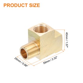 sourcing map Brass Tee Pipe Fitting, 1/2" NPT 3 Way T-Connector Fitting Coupler Adapter for Gas Transport Connect Pipelines, 2 Pcs