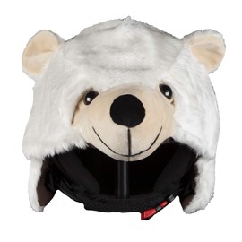 Hoxyheads Polarbär Polar Bear Ski Helmet Cover for Kids, Skier, One Size, White, Plastic, Polyester