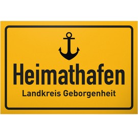 DankeDir! Heimathafen - 30 x 20 cm Sign - House Funny Saying Birthday Gift Saying Sign Door Sign - Gift Decoration Party New Home Gift Idea Colleagues Friends