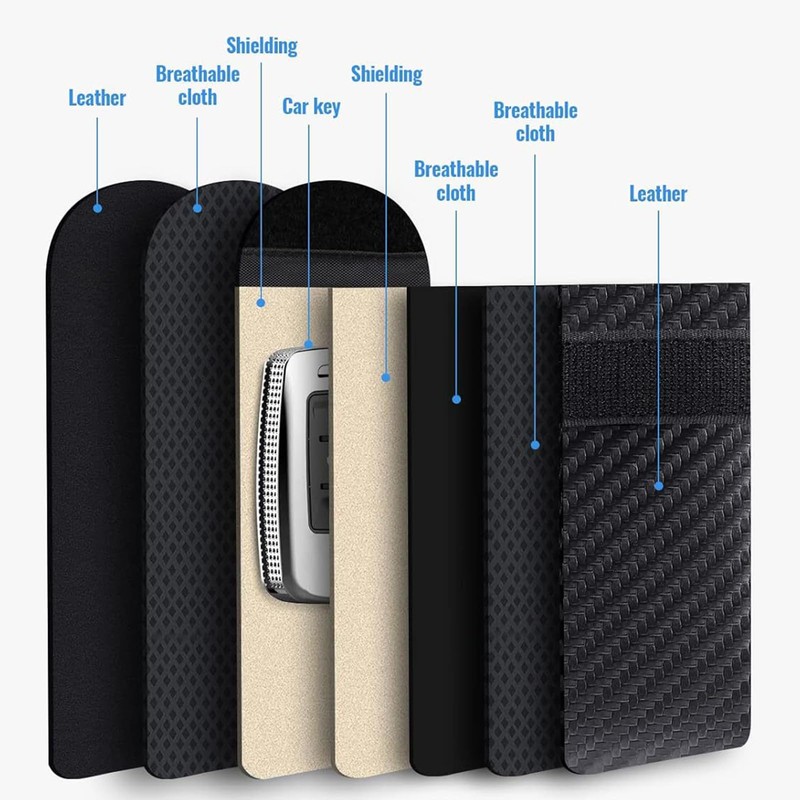 3 Pack Faraday Pouch for Car Keys - RFID Blocker