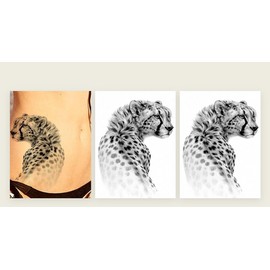 2 Blätter Temporary Leopard Tattoo Gepard Tattoo Tier Tattoo TH227x2