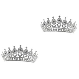 FOMIYES 2pcs Vintage Tiara Hairband Wedding Tiara Crystal Headpiece Comfortable for Parties