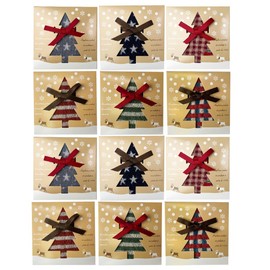 on the clover Christmas Tree Gift Box, Set of 12, Towel Handkerchief, Boxed, Towel Gift, Individually Packaged, Petite Gift, Present, Towel, Handkerchief, Christmas Party, Towel Hagihara (Regular Type