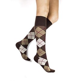 Rejuva 20-30 mmHg Graduated Compression Socks, Argyle Pattern, Men/Women