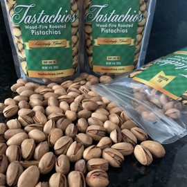 Tastachios Wood Fire Roasted Pistachios - Original Flavor - Gluten-Free, Plant-Based Protein, Non-GMO, Keto-Friendly - Vegan Snack - Roasted Pistachio Nuts - 8oz Resealable Bag (Pack of 2)