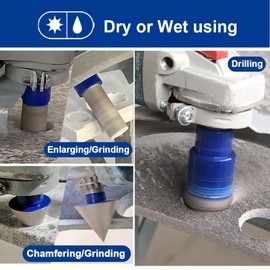 SHDIATOOL Diamond Drill Core Bits Kit Hole Saw Sets Diamond Drilling Mould Guide for Porcelain Tile Marble Ceramic Granite with Hollow EVA Guide Jig 12pcs(6/6/8/20/25/35/50/75/100/20MM/2inch/SDS)