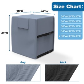 AKEfit Air Conditioner Cover for Outside Units, 600D Heavy Duty Waterproof Outdoor Air Condition Covers Window Air Conditioner Cover Applicable to Air Conditioner Cover in Winter 38x38x40 inches Gray