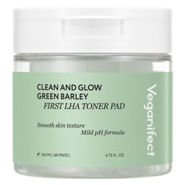 Vegan Effect Green Barley First Laha Toner Pad 140ml, 60 pieces, 1 piece / 비건이펙트 청보리 퍼스트 라하 토너패드 140ml, 60개입, 1개