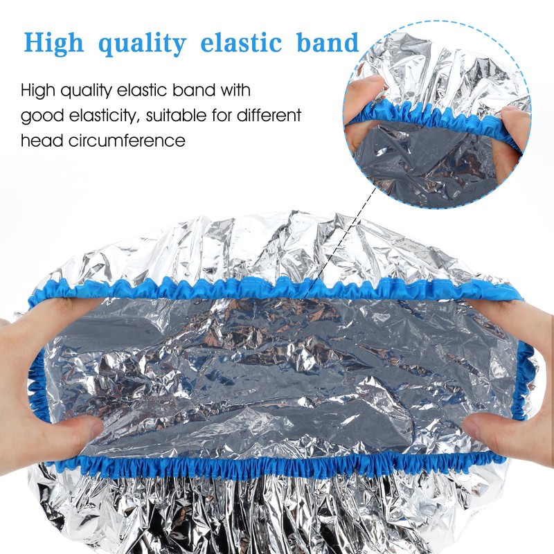2 Pcs Aluminum Foil Deep Conditioning Hair Cap Reusable Heat